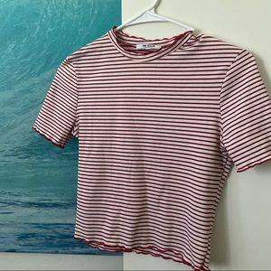 Zara red and white crop top